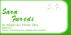 sara furedi business card